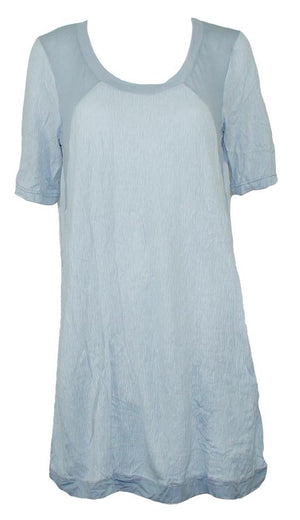 Cotton Slub Panelled Shift Tunic Dress