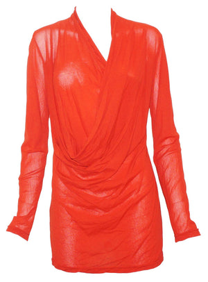 Mesh Draped top with Long Sleeve