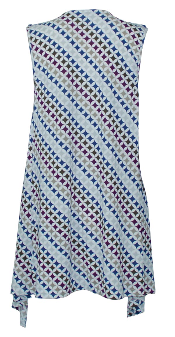Cowl neck print sleeveless tunic