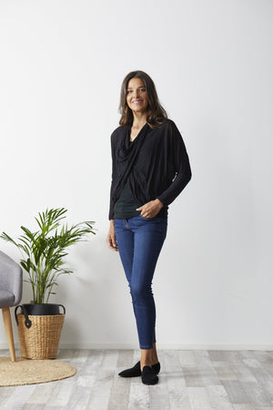 Mesh Longsleeve Twist Top