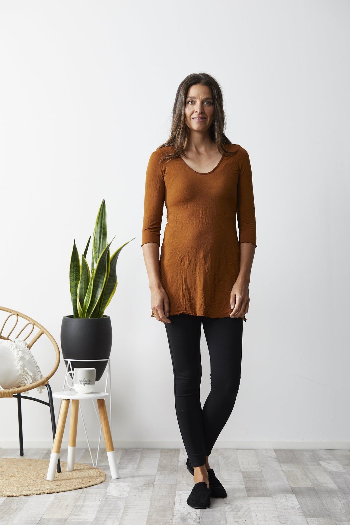 Elbow sleeve a line tunic