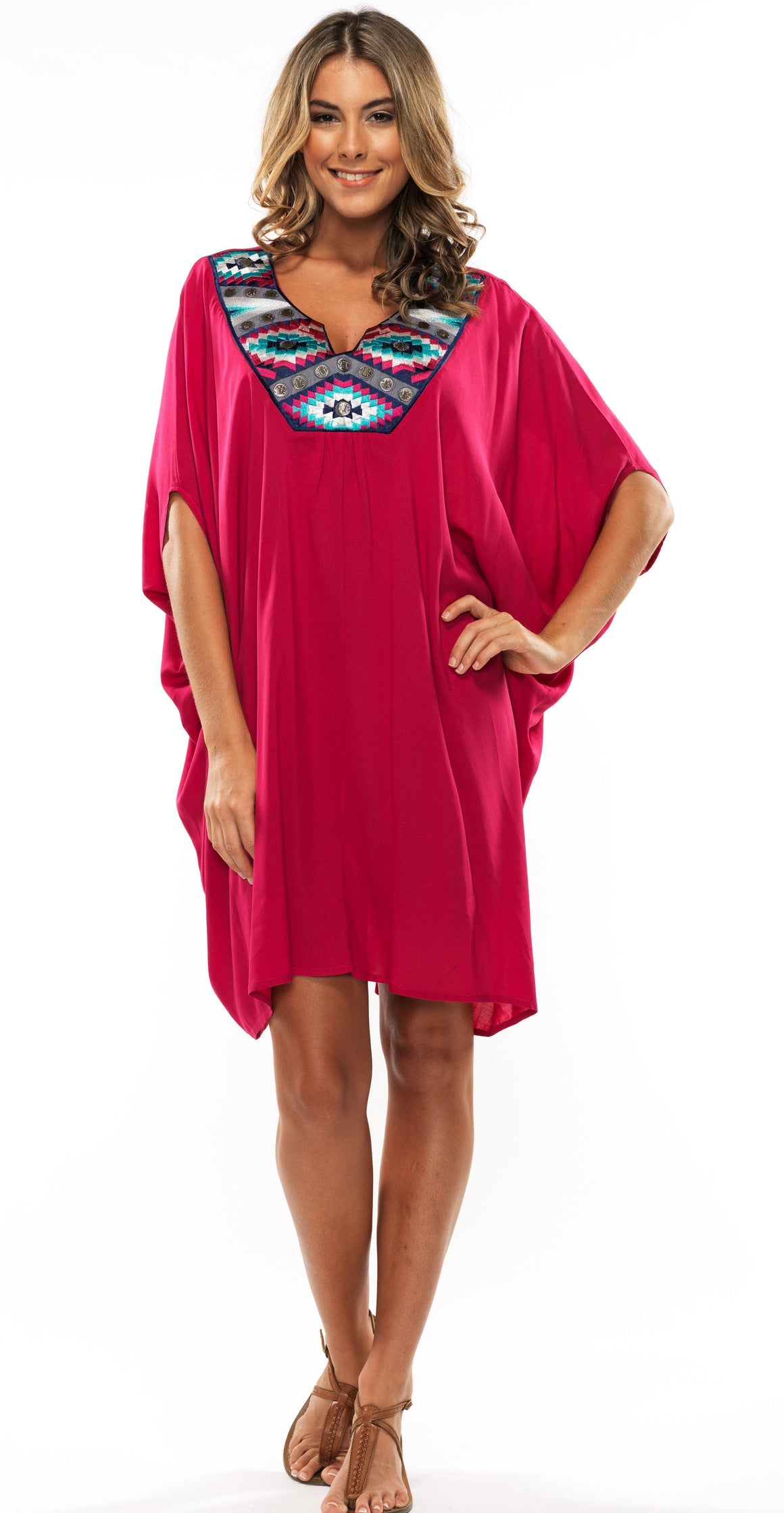 Kaftan tunic with detail neck piece