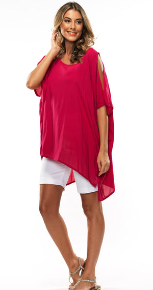 Oversized tee with shoulder cutouts