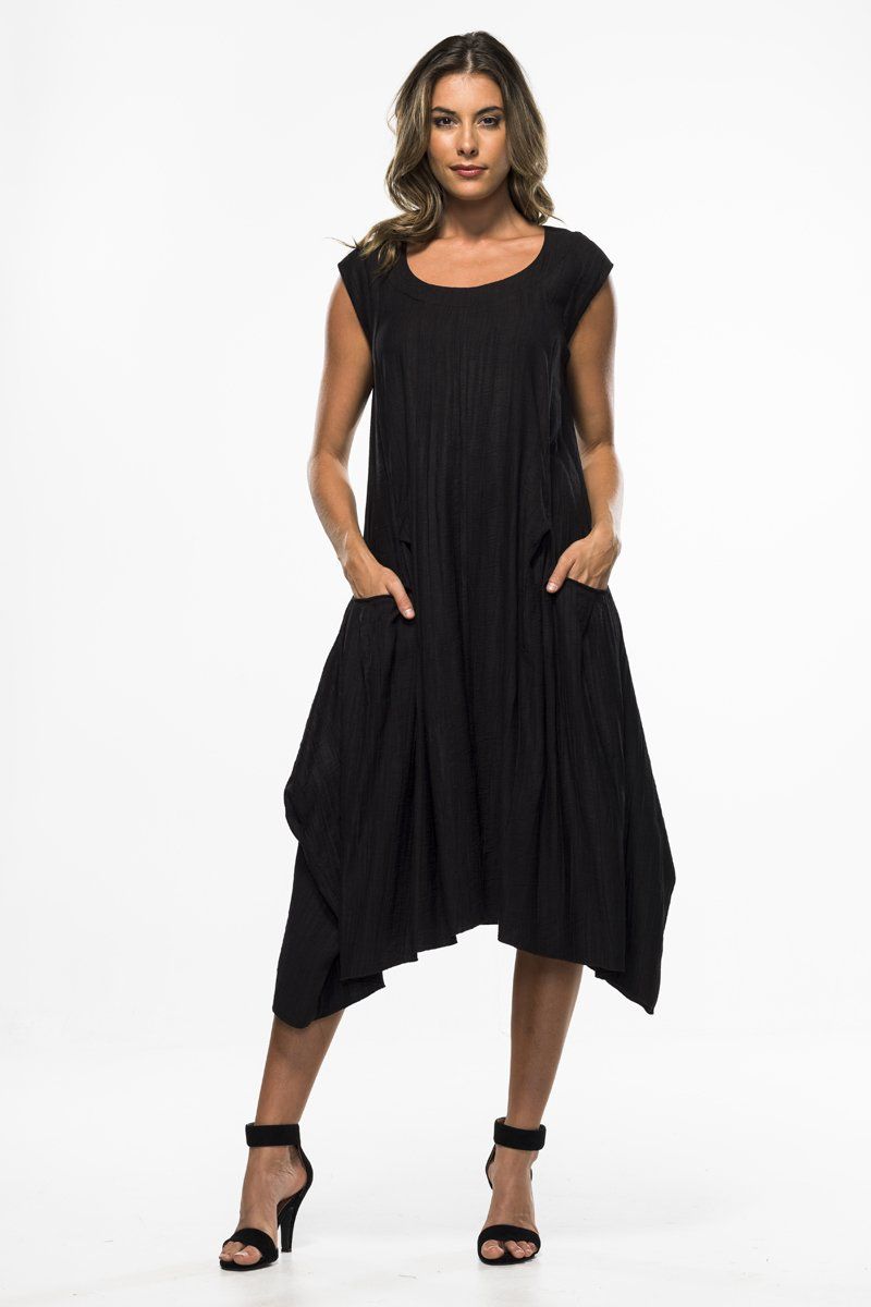 Draped dress w/ pockets