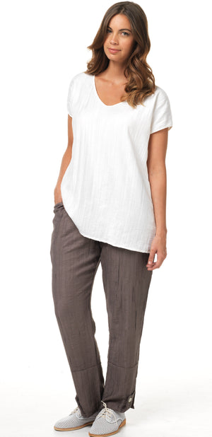 Bamboo Crush pant with button detail