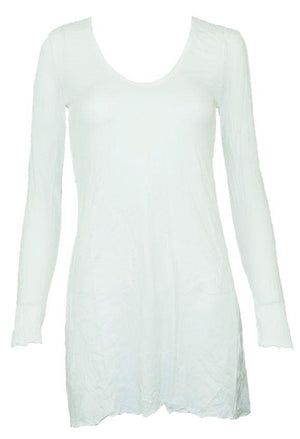long sleeve A-line tunic in White