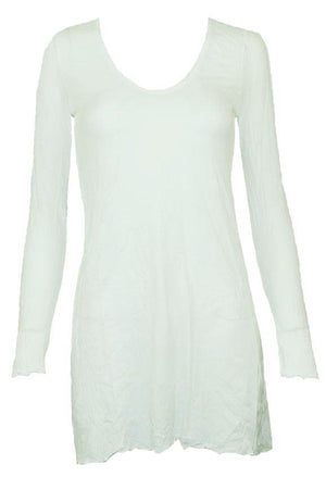 long sleeve A-line tunic in White