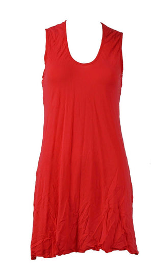 sleeveless A-line tunic in Red
