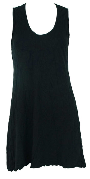 sleeveless A-line tunic in black