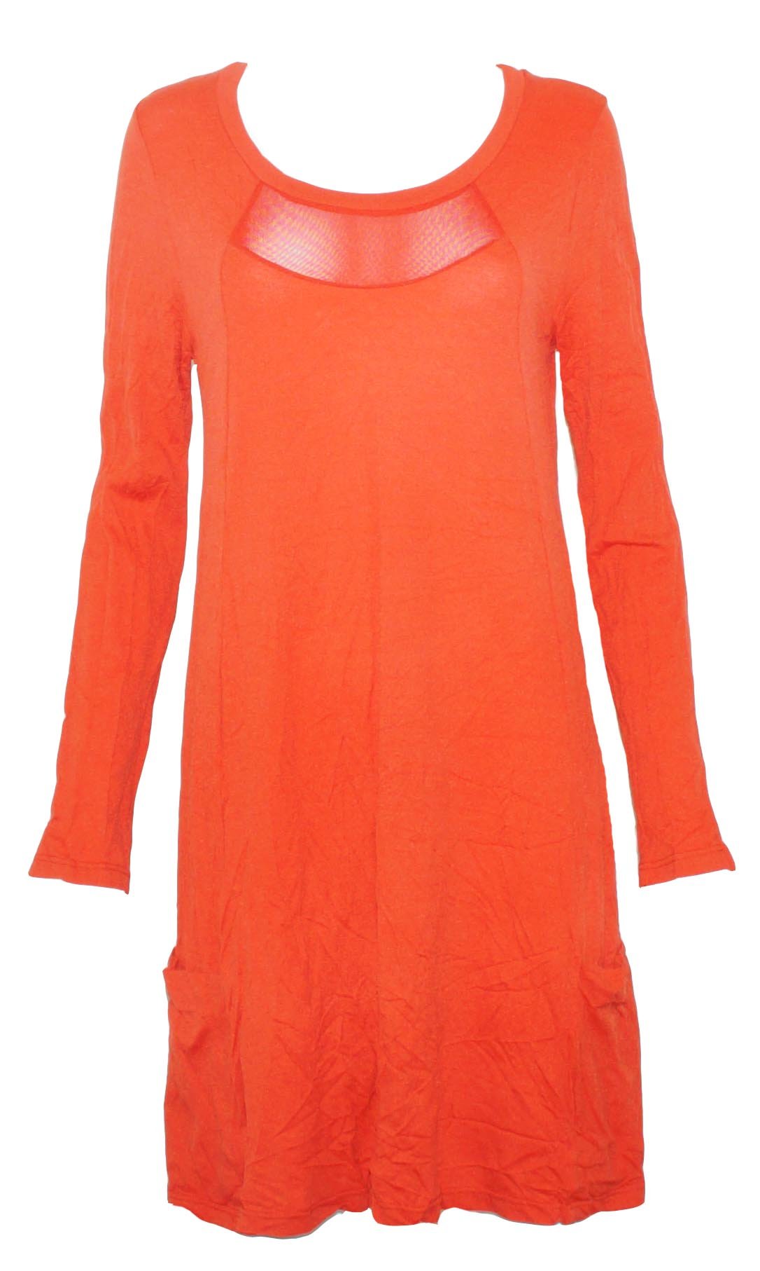 Long sleeve tunic with mesh insert