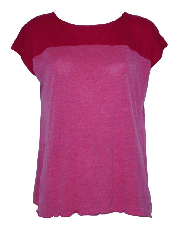 Cotton/nylon spliced top