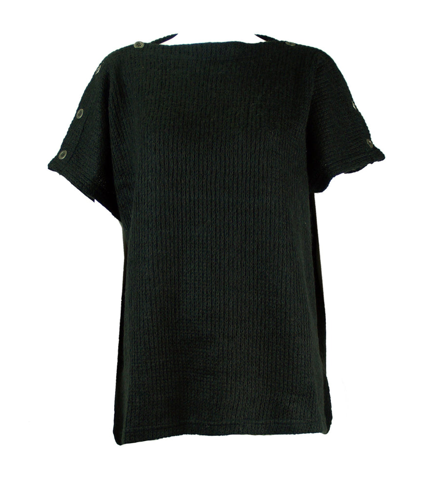 Chunky knit boat neck top with buttons