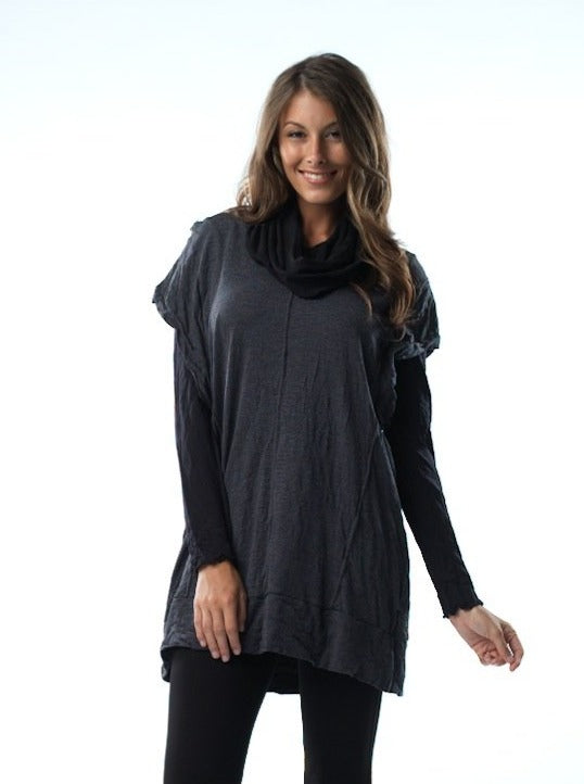 Top stitch cotton tunic