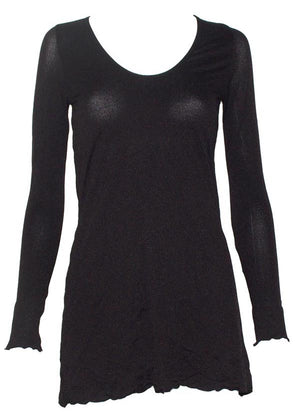 long sleeve A-line tunic in Black