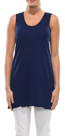 sleeveless A-line tunic in Navy