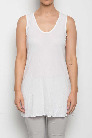 sleeveless A-line tunic in White
